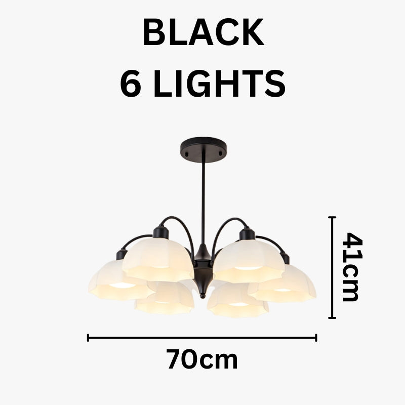 BAYLOR Frosted Glass Bell Modern Soft Ambient Glow Chandelier