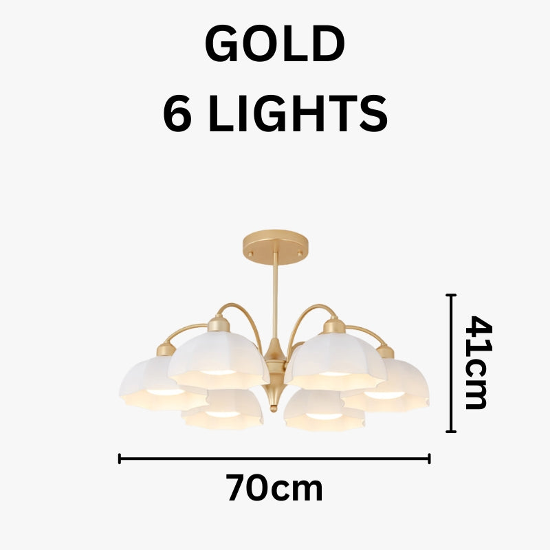 BAYLOR Frosted Glass Bell Modern Soft Ambient Glow Chandelier
