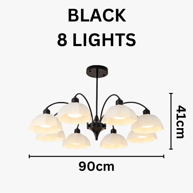 BAYLOR Frosted Glass Bell Modern Soft Ambient Glow Chandelier