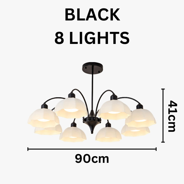 BAYLOR Frosted Glass Bell Modern Soft Ambient Glow Chandelier