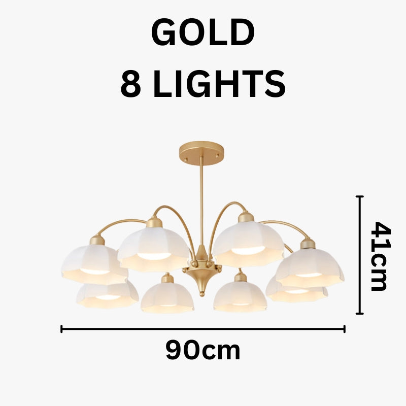 BAYLOR Frosted Glass Bell Modern Soft Ambient Glow Chandelier