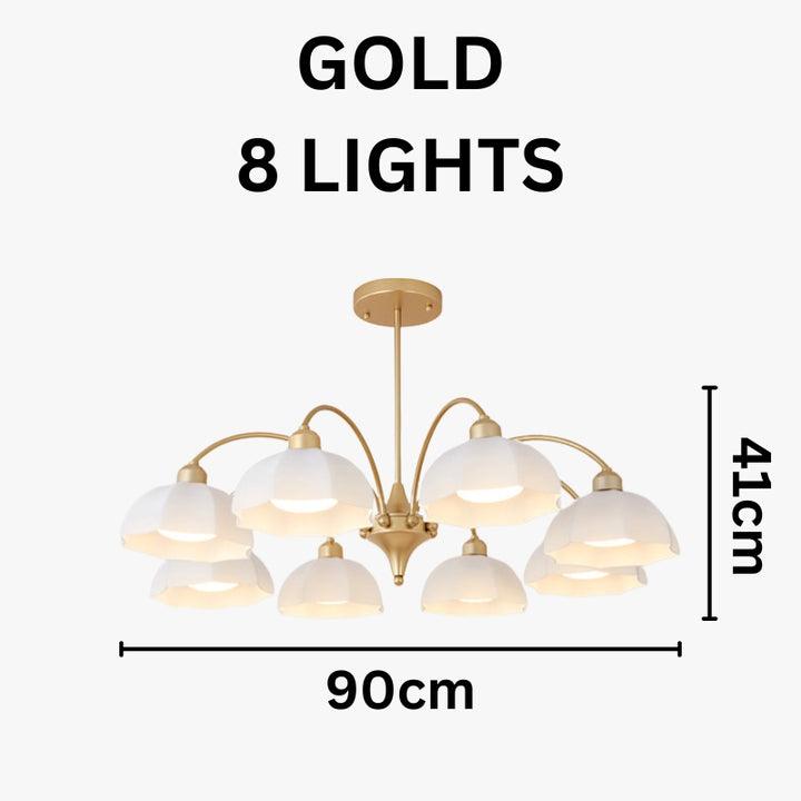 BAYLOR Frosted Glass Bell Modern Soft Ambient Glow Chandelier