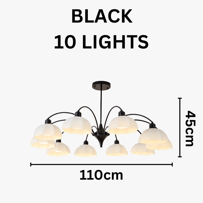 BAYLOR Frosted Glass Bell Modern Soft Ambient Glow Chandelier