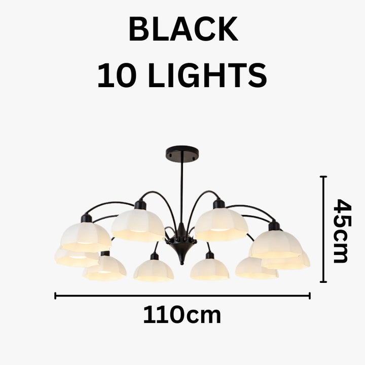 BAYLOR Frosted Glass Bell Modern Soft Ambient Glow Chandelier