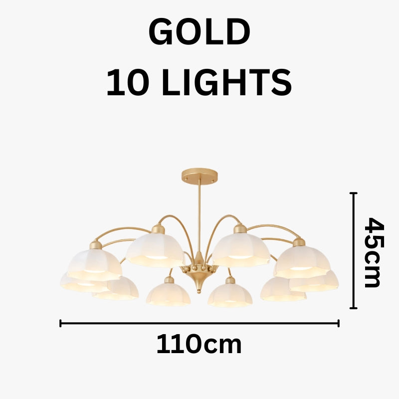 BAYLOR Frosted Glass Bell Modern Soft Ambient Glow Chandelier