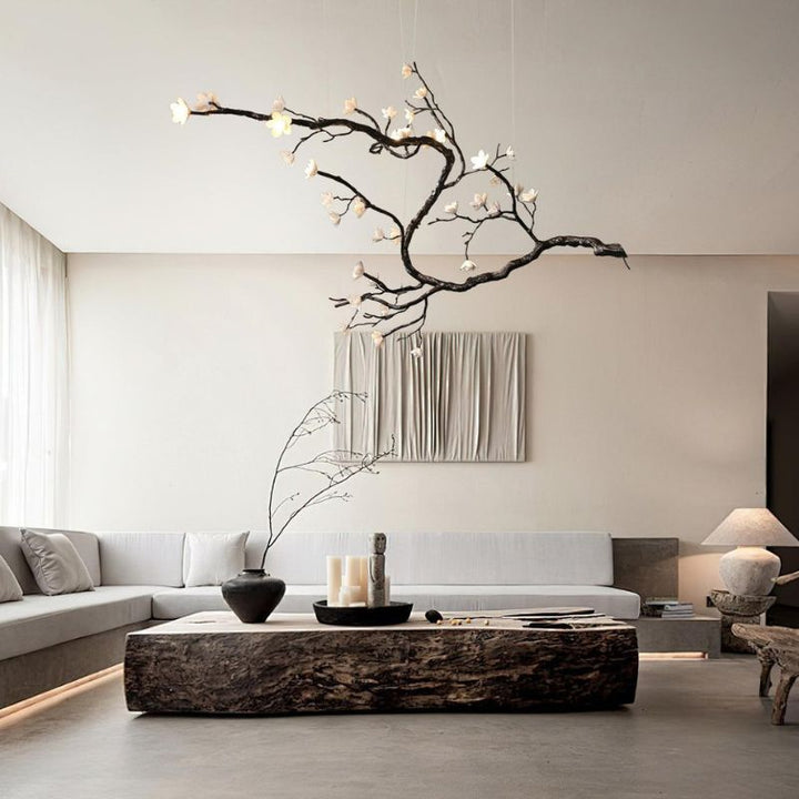 BLOMST Nature Inspired Ceramic Flower Branch Dining and Living Room Chandelier