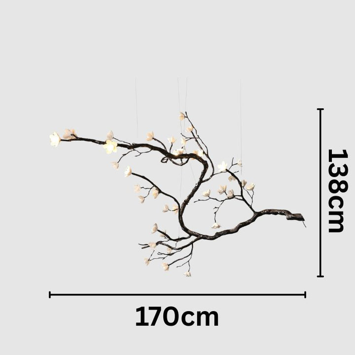 BLOMST Nature Inspired Ceramic Flower Branch Dining and Living Room Chandelier