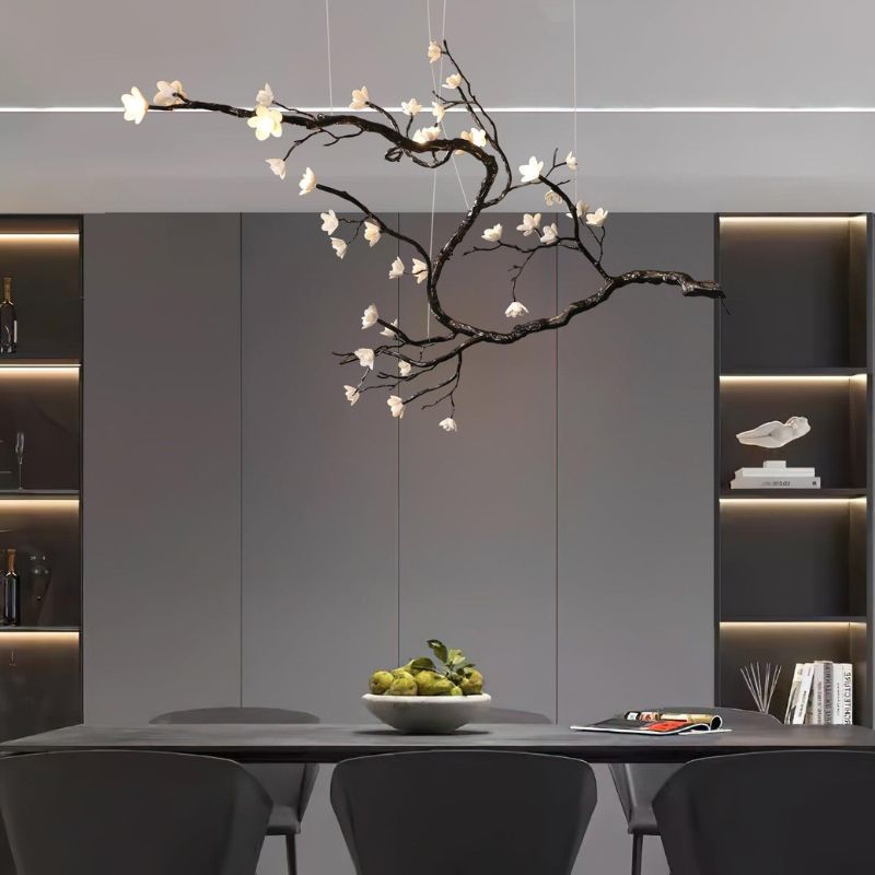 BLOMST Nature Inspired Ceramic Flower Branch Dining and Living Room Chandelier