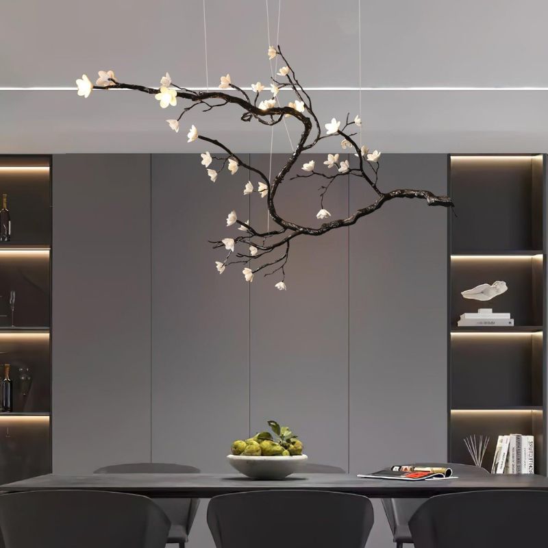 BLOMST Nature Inspired Ceramic Flower Branch Dining and Living Room Chandelier