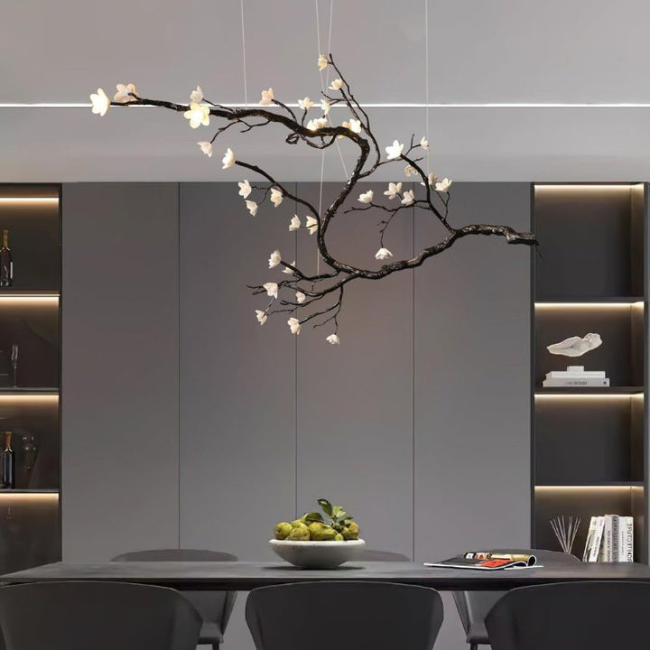 BLOMST Nature Inspired Ceramic Flower Branch Dining and Living Room Chandelier