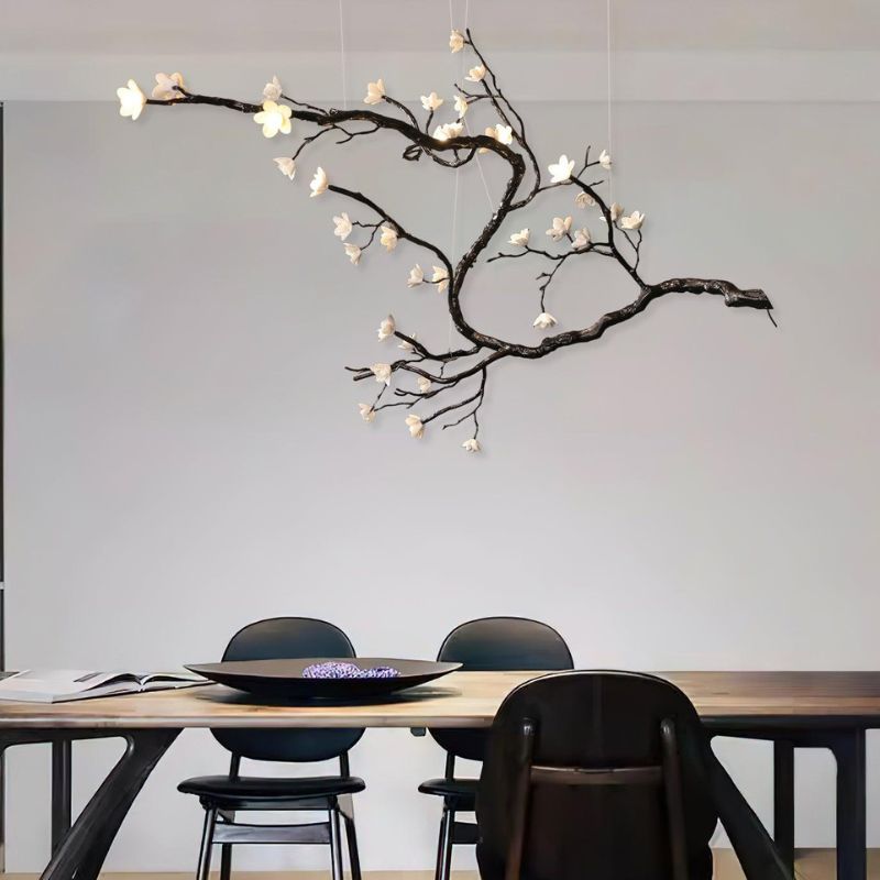 BLOMST Nature Inspired Ceramic Flower Branch Dining and Living Room Chandelier