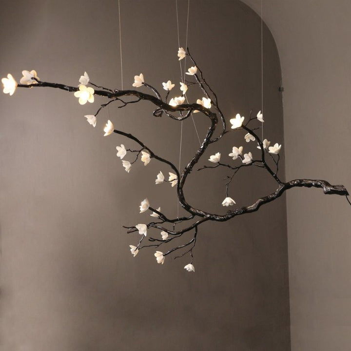 BLOMST Nature Inspired Ceramic Flower Branch Dining and Living Room Chandelier
