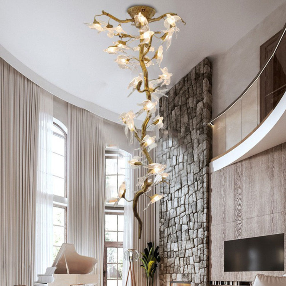 Bird Flock Crystal Branch Chandelier