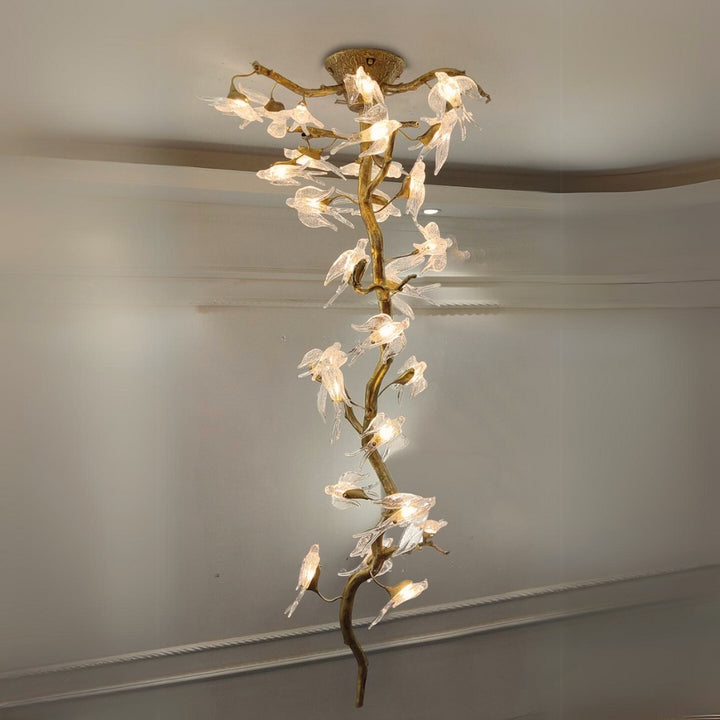 Bird Flock Crystal Branch Chandelier