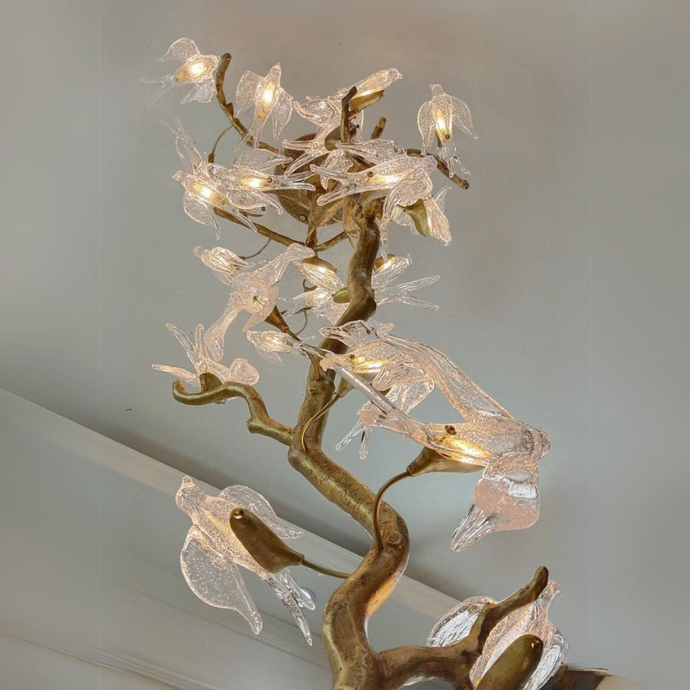 Bird Flock Crystal Branch Chandelier