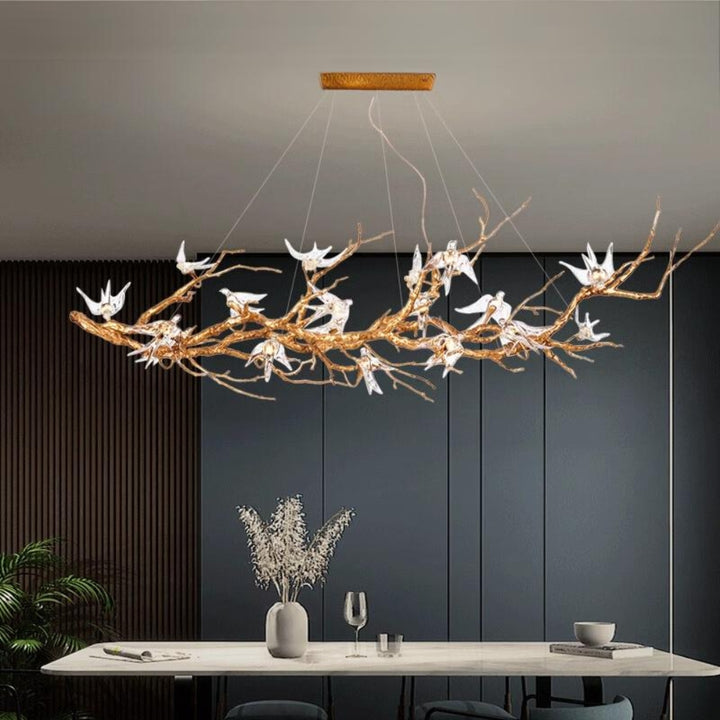 Birds Crystal Branch Chandelier