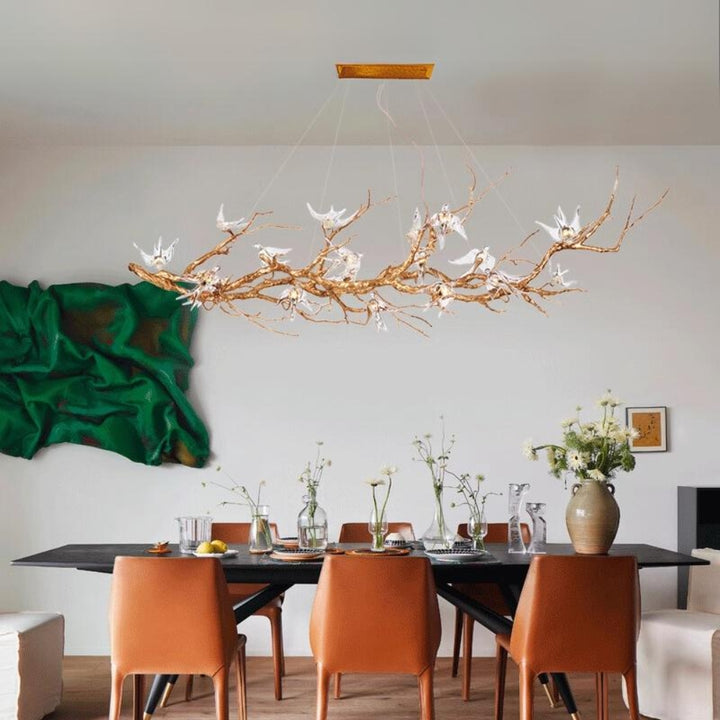 Birds Crystal Branch Chandelier