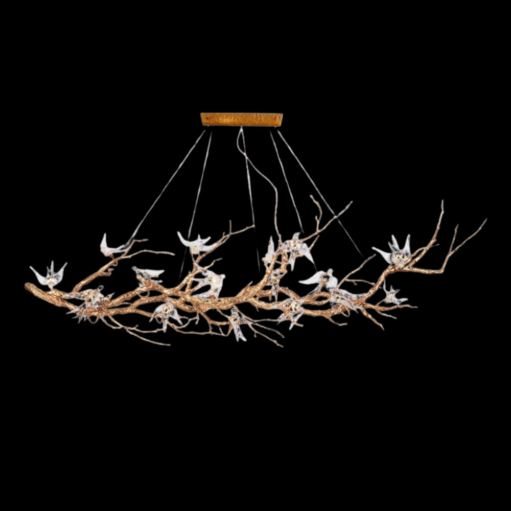 Birds Crystal Branch Chandelier