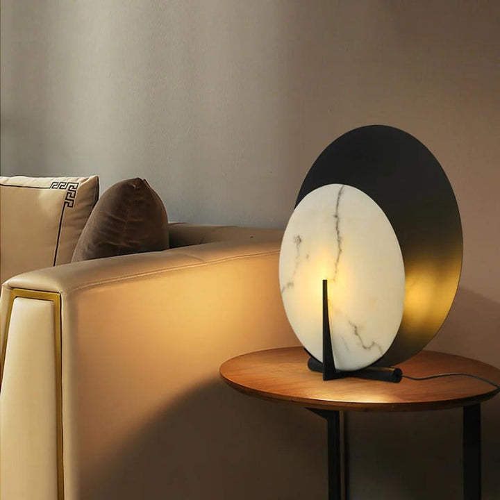 Black Table Lamp Marble-R