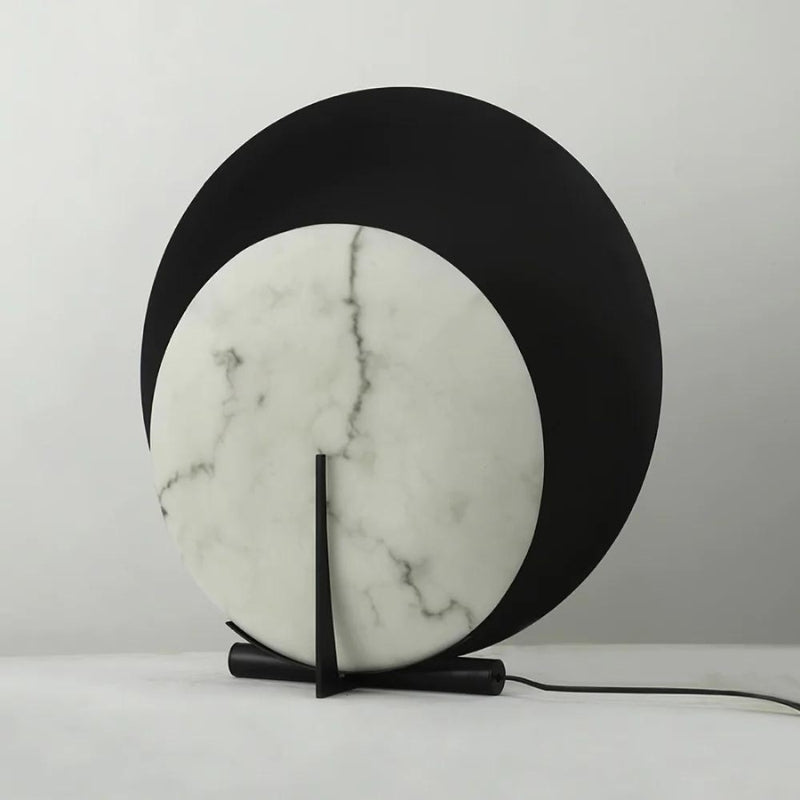 Black Table Lamp Marble-R