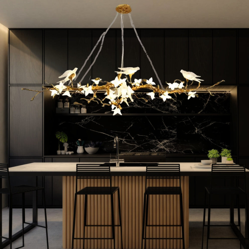 BIRD Crystal Light Tree Branch Chandelier