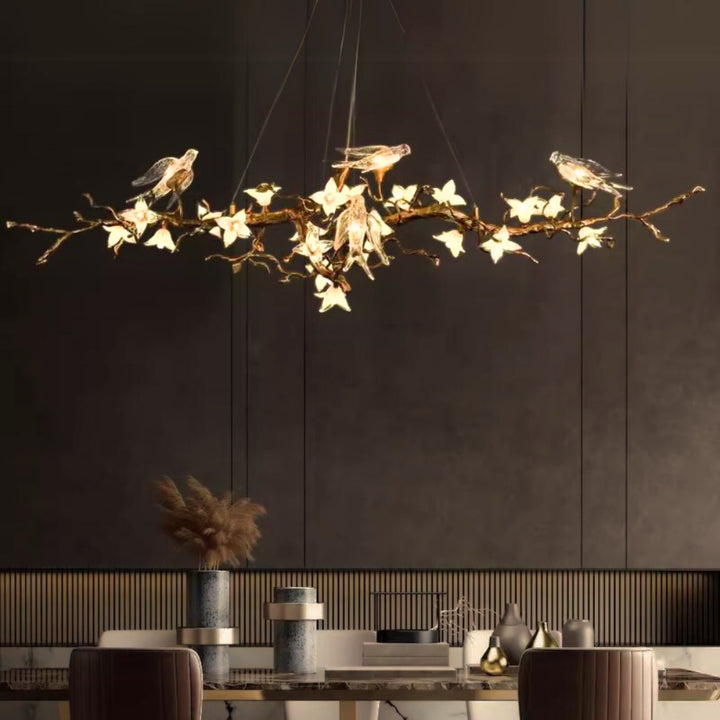 BIRD Crystal Light Tree Branch Chandelier