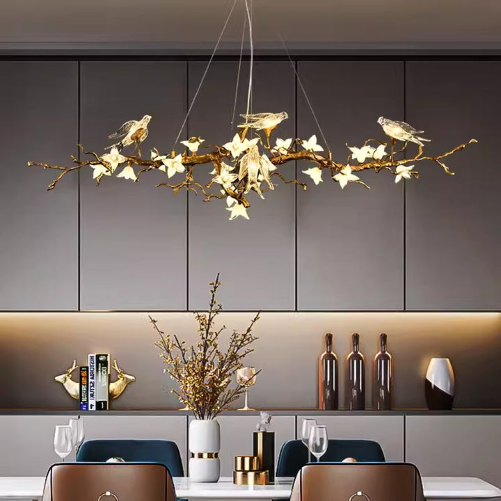 BIRD Crystal Light Tree Branch Chandelier