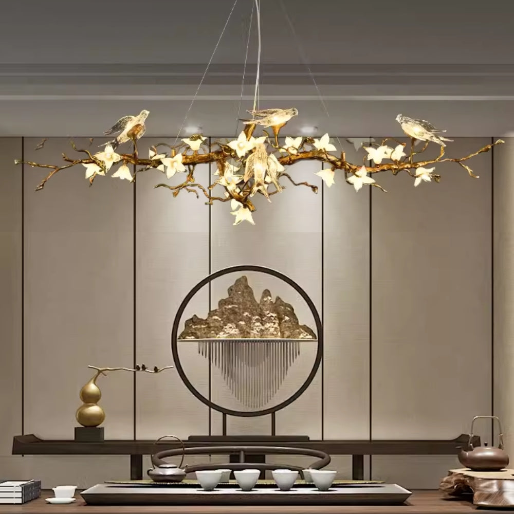 BIRD Crystal Light Tree Branch Chandelier