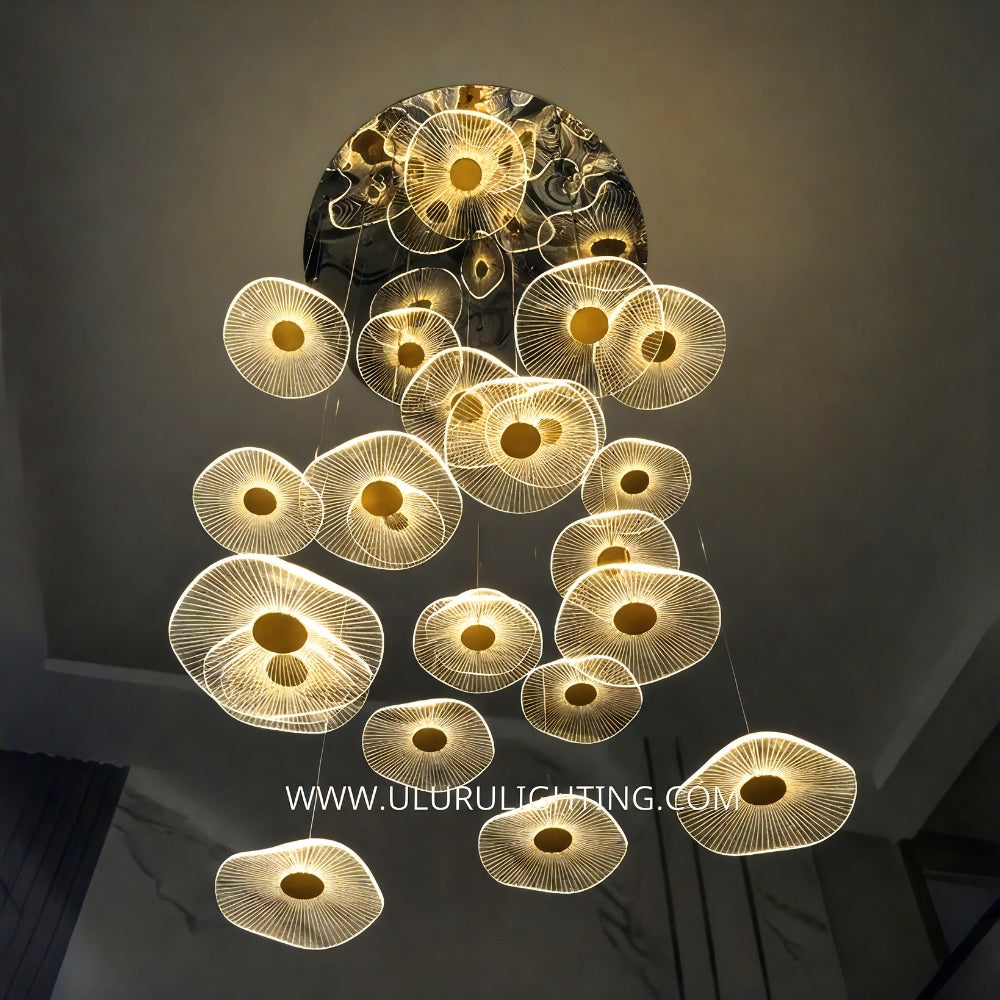 Brass Modern Pendant Light 18 Heads 118 inches Wire