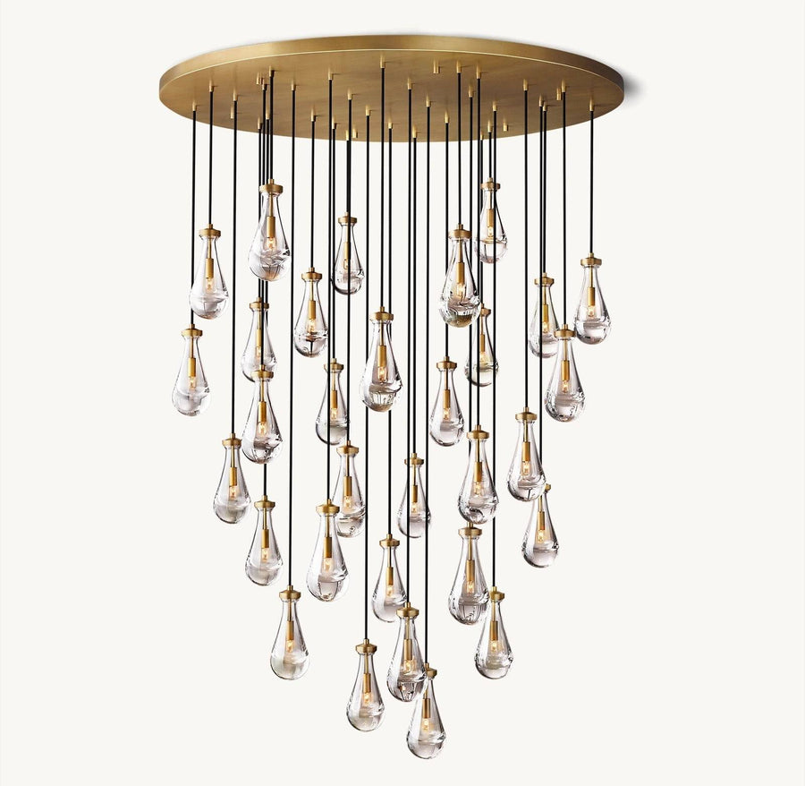 AIRE Brass Modern Staircase Chandelier