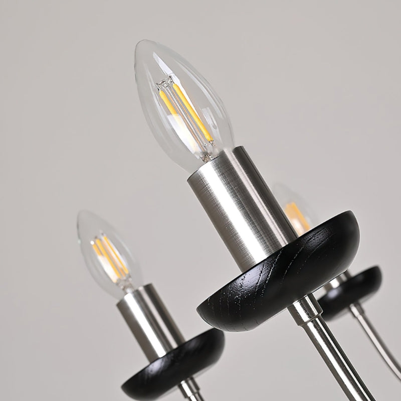 CASS Wood Classic Vintage Candle Lights Chandelier