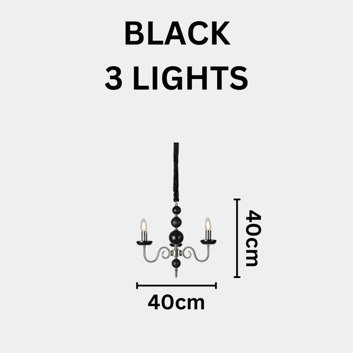 CASS Wood Classic Vintage Candle Lights Chandelier
