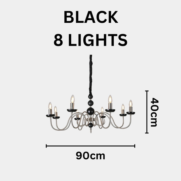 CASS Wood Classic Vintage Candle Lights Chandelier