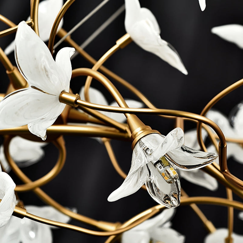 CASSIA Sculptural Floral Brass Interiors Chandelier