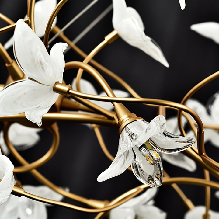 CASSIA Sculptural Floral Brass Interiors Chandelier