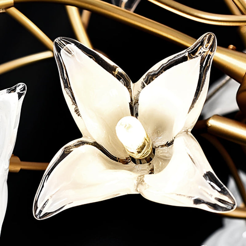CASSIA Sculptural Floral Brass Interiors Chandelier