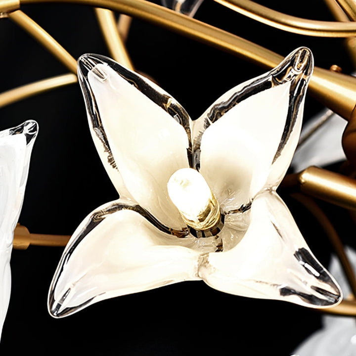 CASSIA Sculptural Floral Brass Interiors Chandelier