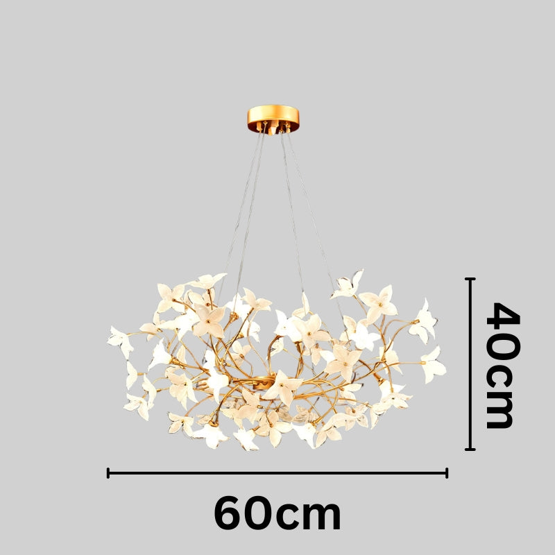 CASSIA Sculptural Floral Brass Interiors Chandelier