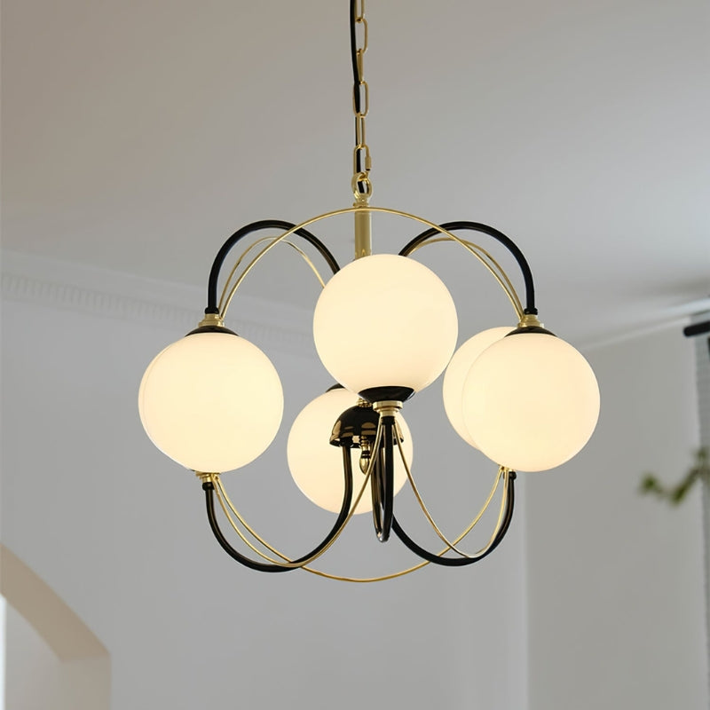 COLBY Milk Glass Modern Chandelier