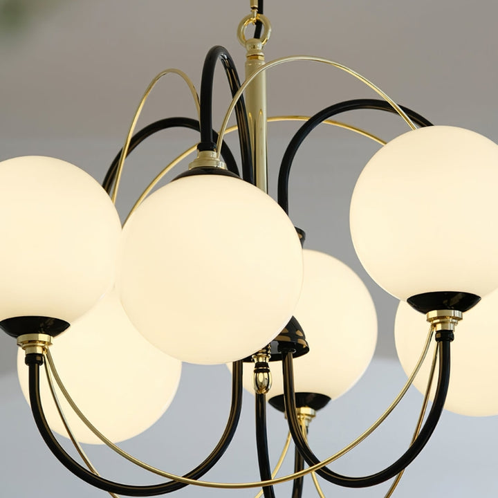 COLBY Milk Glass Modern Chandelier