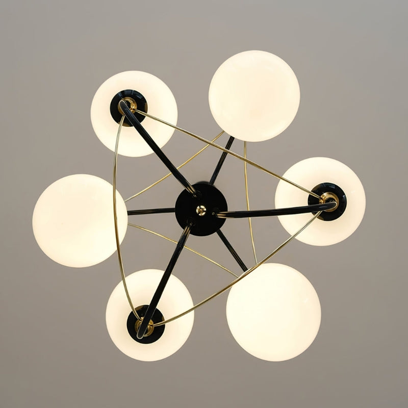 COLBY Milk Glass Modern Chandelier