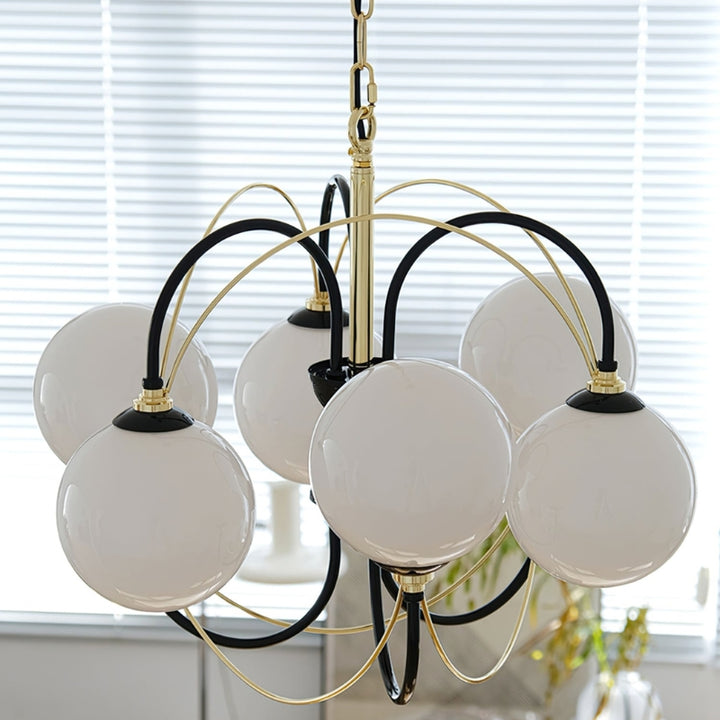 COLBY Milk Glass Modern Chandelier