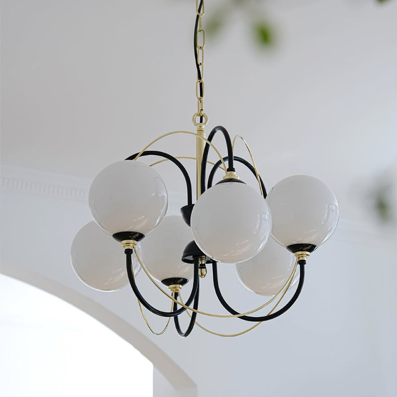 COLBY Milk Glass Modern Chandelier