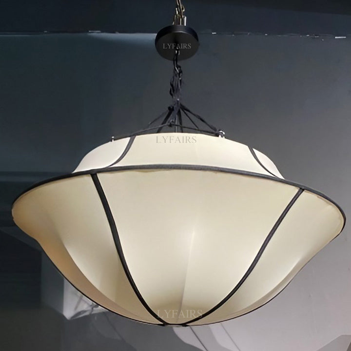 Ceiling light fixture with 'LYFEARS' branding on a reflective surface.