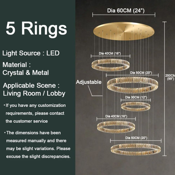 CRYAL Large Modern Entryway Chandelier