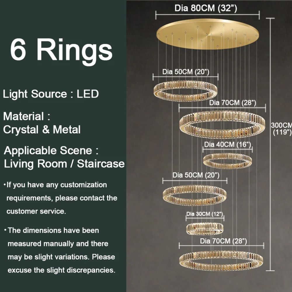 CRYAL Large Modern Entryway Chandelier