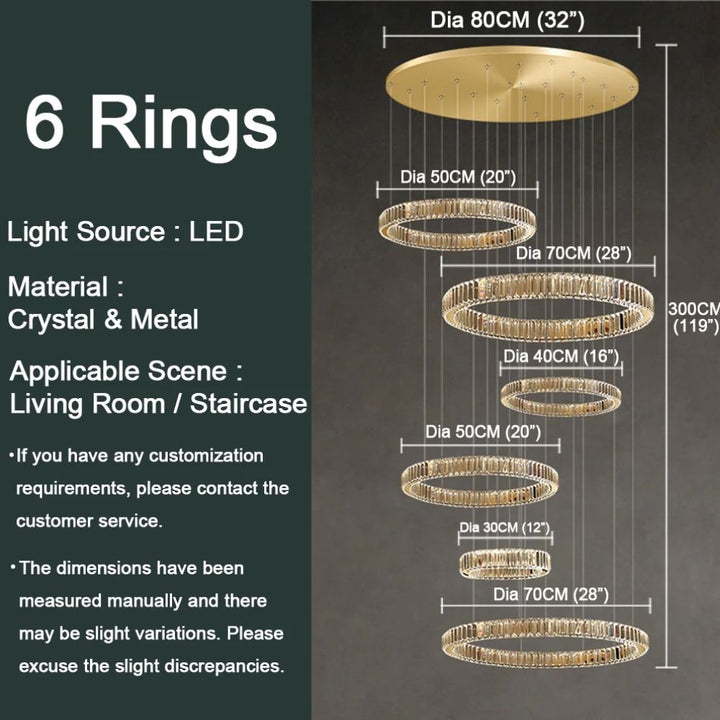 CRYAL Large Modern Entryway Chandelier
