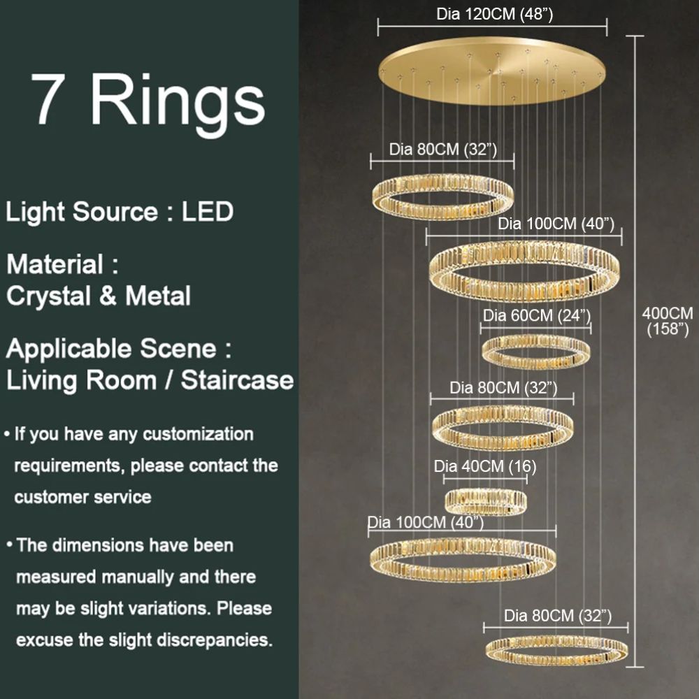 CRYAL Large Modern Entryway Chandelier