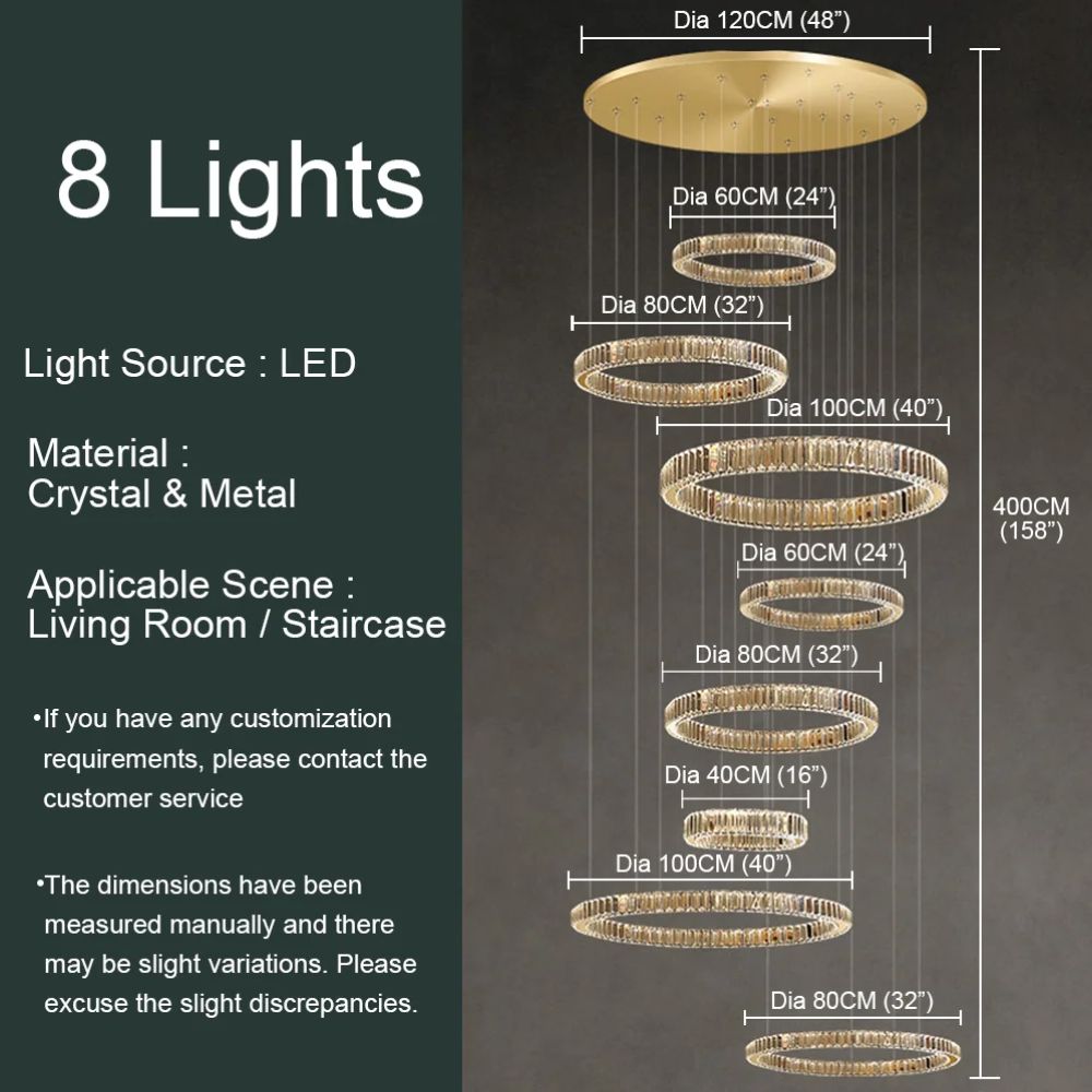 CRYAL Large Modern Entryway Chandelier
