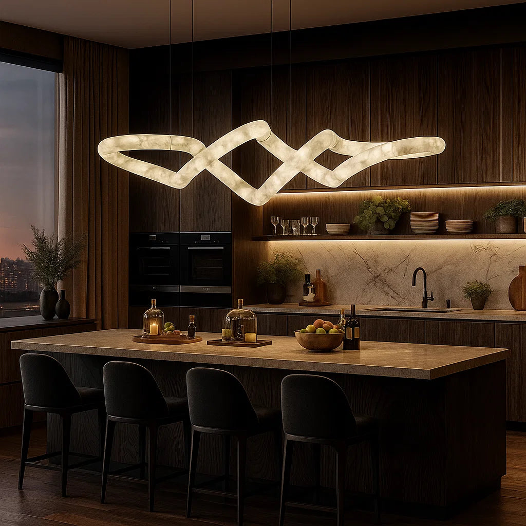 CURLI Alabaster Large Pendant Light for Island Kitchen14